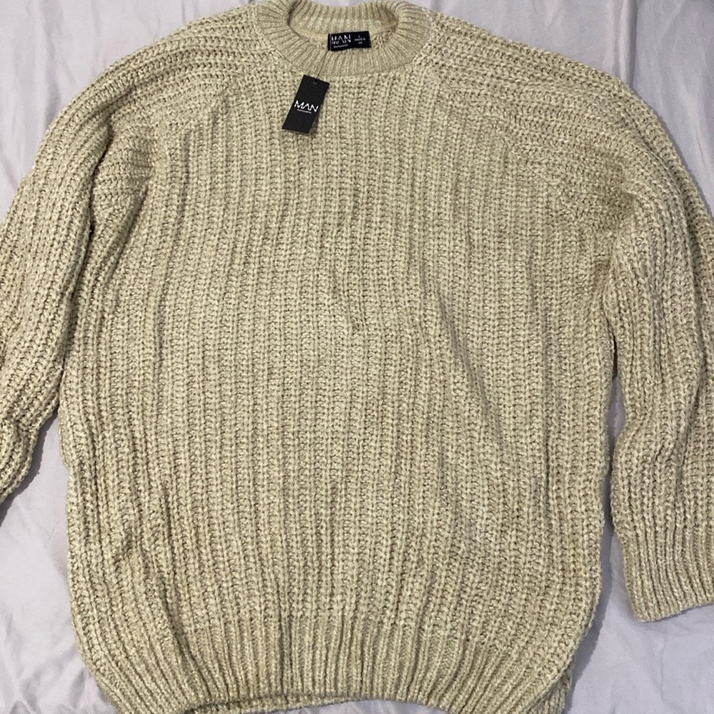 NEW L Oversized Knit Jumper stone